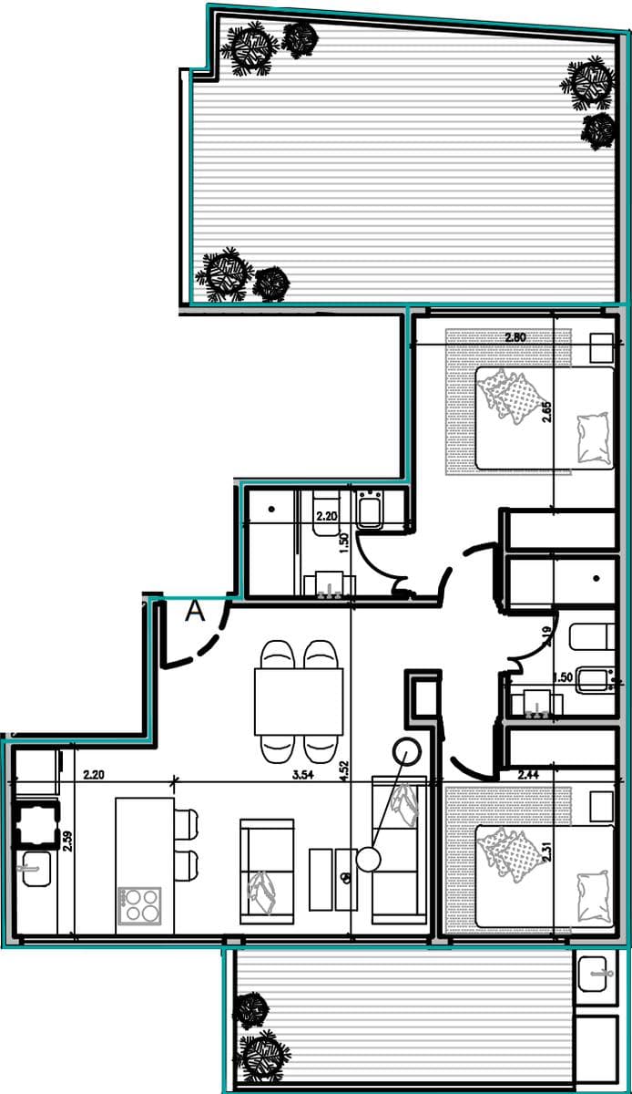 Three-room apartment in Almagro for sale
