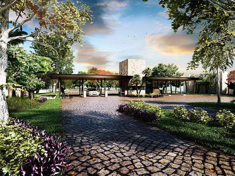 Residential lot on Privada Parque Natura Cholul with amenities