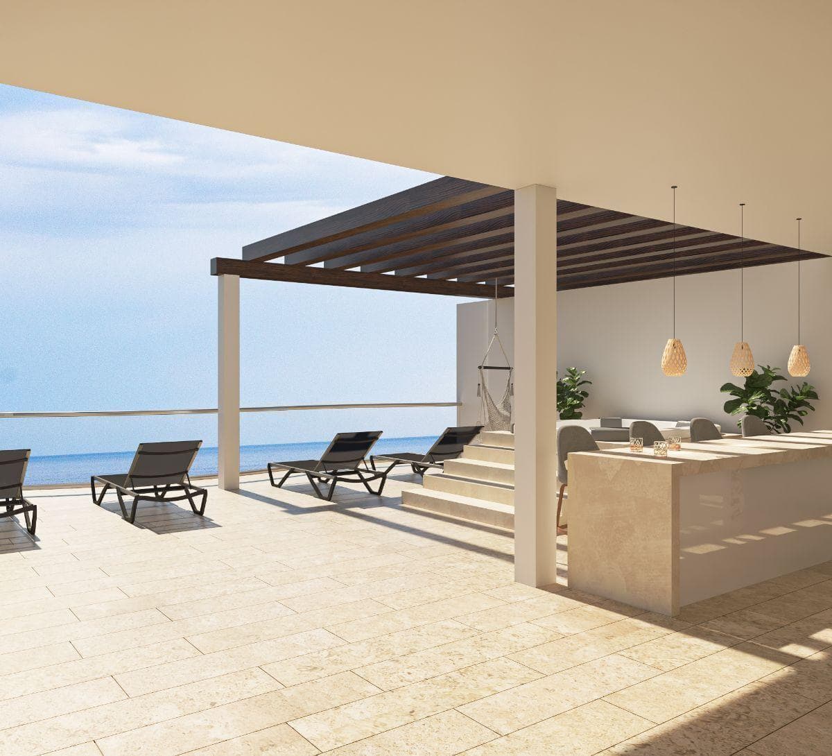 Penthouse facing Teclchac Puerto Beach, Mérida