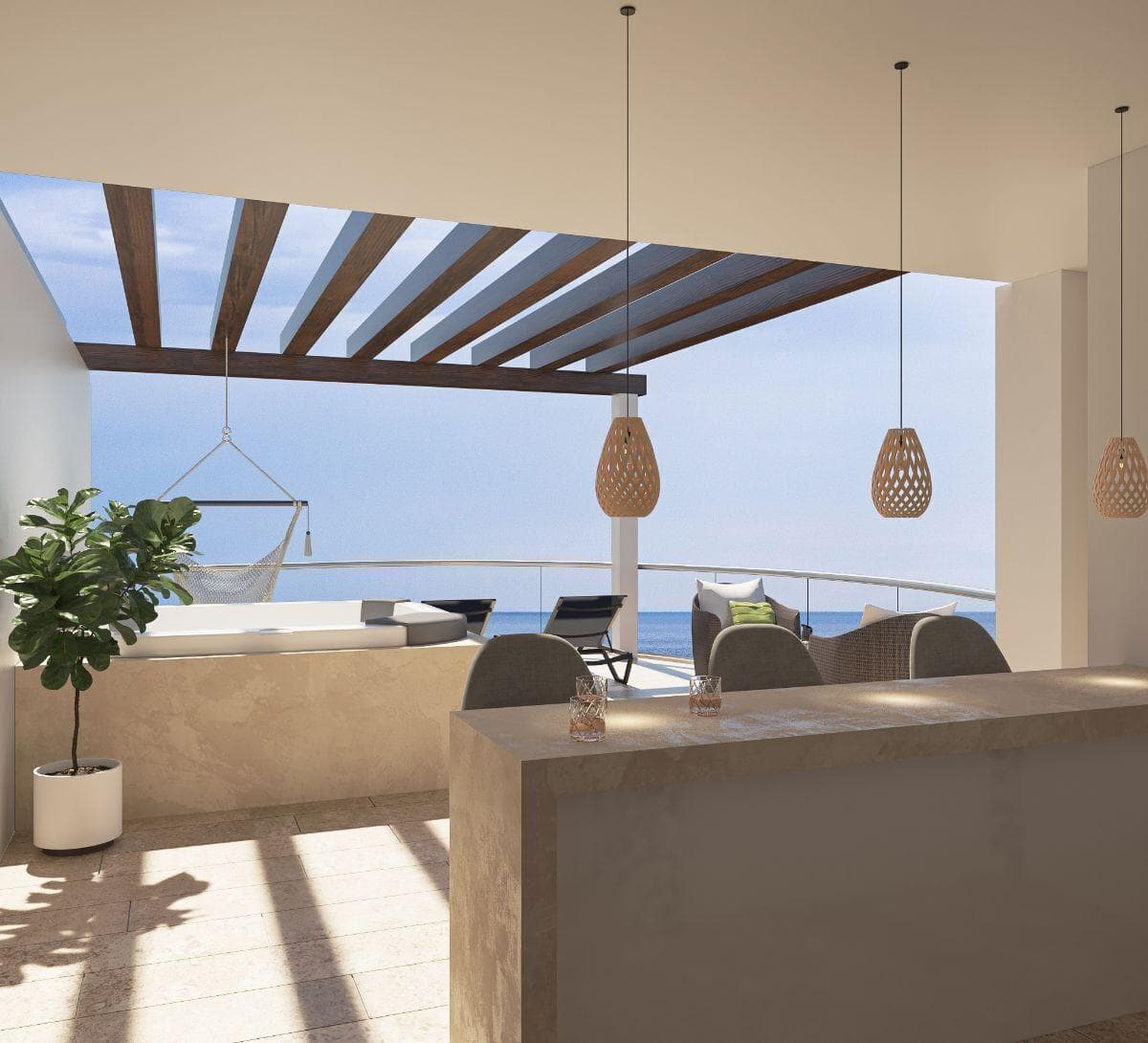 Penthouse facing Teclchac Puerto Beach, Mérida