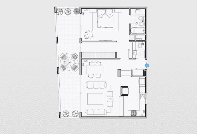 Apartment for Sale in Caballito: 2 Bedrooms, One Suite, Large Balcony, Terrace - Financing Available, Takeover in October 2027