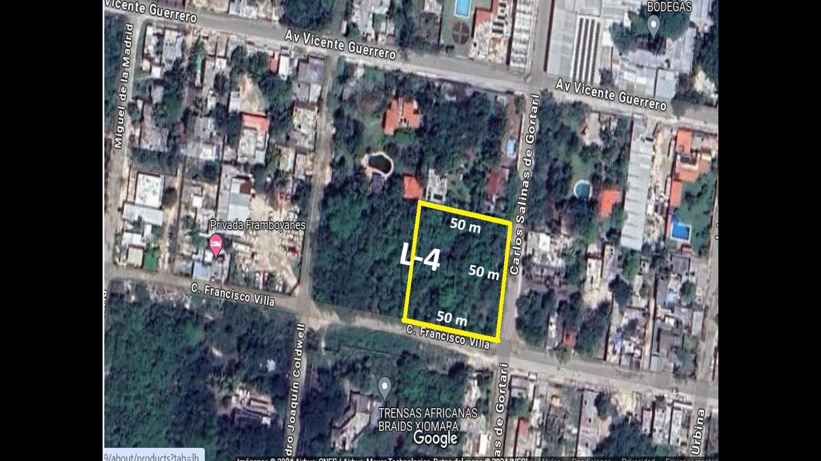 Land for Sale, 2,500 m2, on the corner of Salinas Gortari, Col. Doctores, Bonfil, Cancún