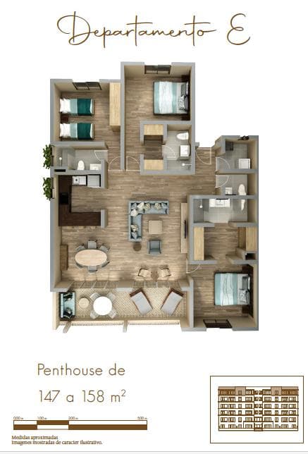 Pre-Sale Apartment, PENTHOUSE, 3 Bedrooms, Aqua Residencial, Av. Huayacán, Cancún