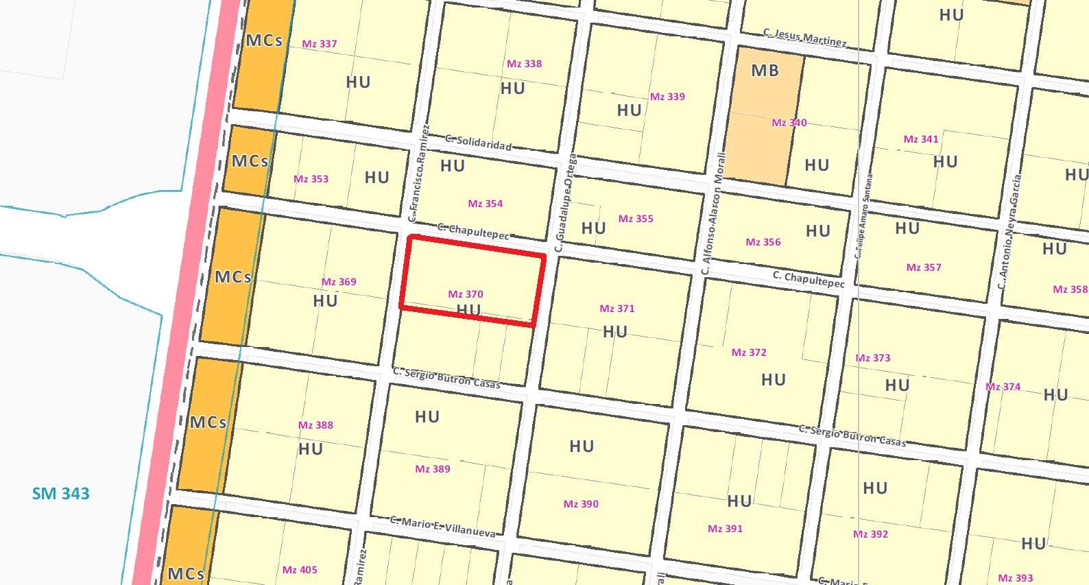 Land for Sale, 5,000 m2, Corner of Chapultepec Street and Alfredo B. Bonfil Street, Cancún