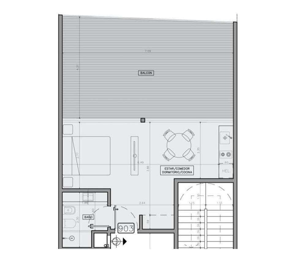 Two-room apartment suitable for professional use in Almagro