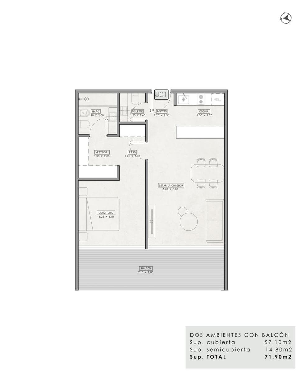 Two-room apartment in Almagro for sale