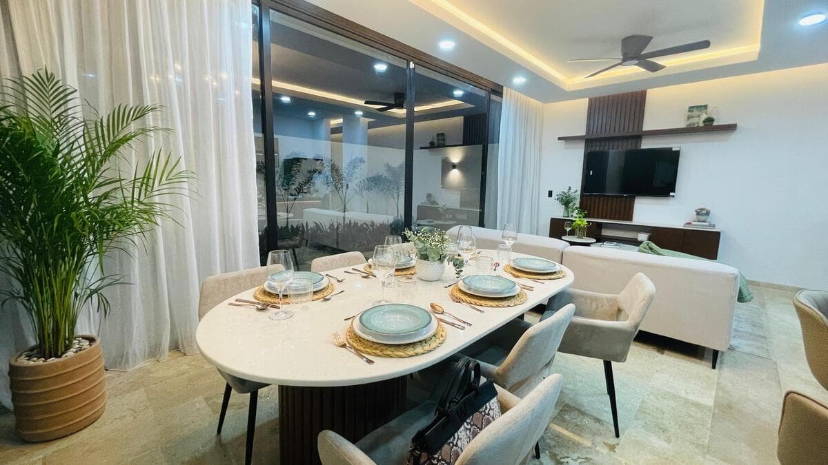 House north of Mérida in Cholul, Smart Home in a gated community