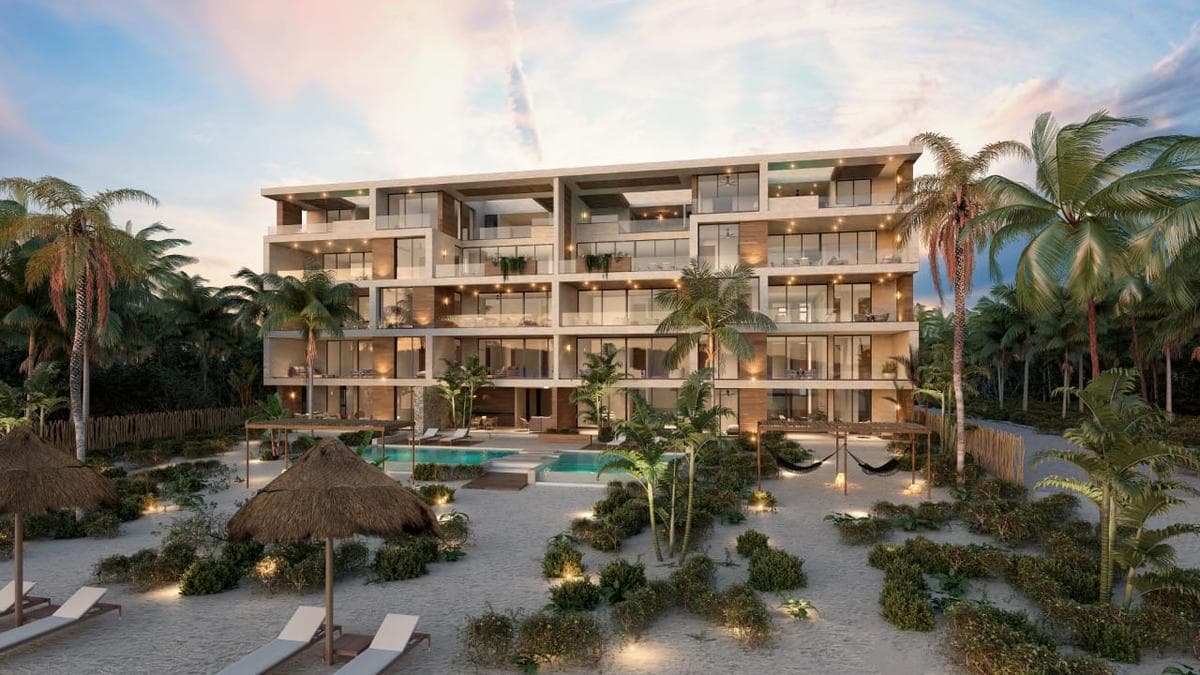 BEACHFRONT APARTMENT FOR SALE ON THE YUCATAN COAST