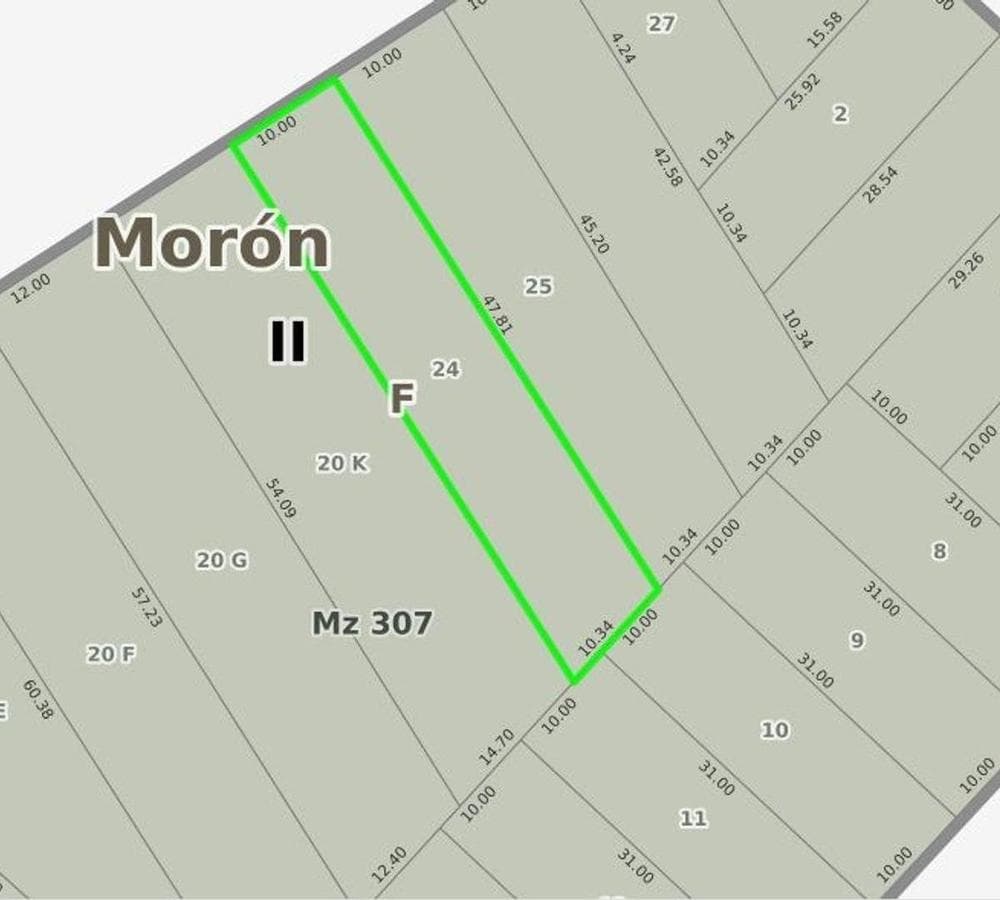 LOT - 500M2 - MORON - ZONING RI