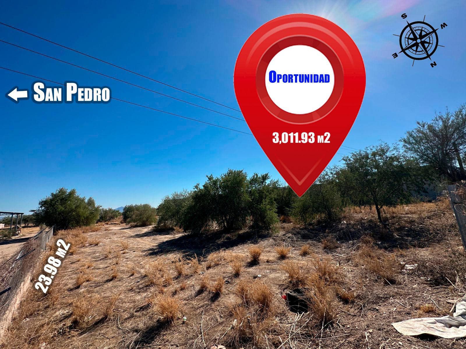 Excellent lot in San Pedro, right off the road at the entrance.