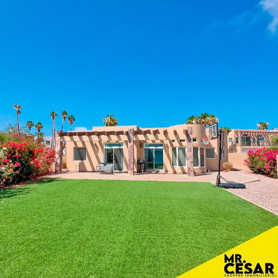 Single-story house for sale on the beachfront in San Carlos, Sonora.