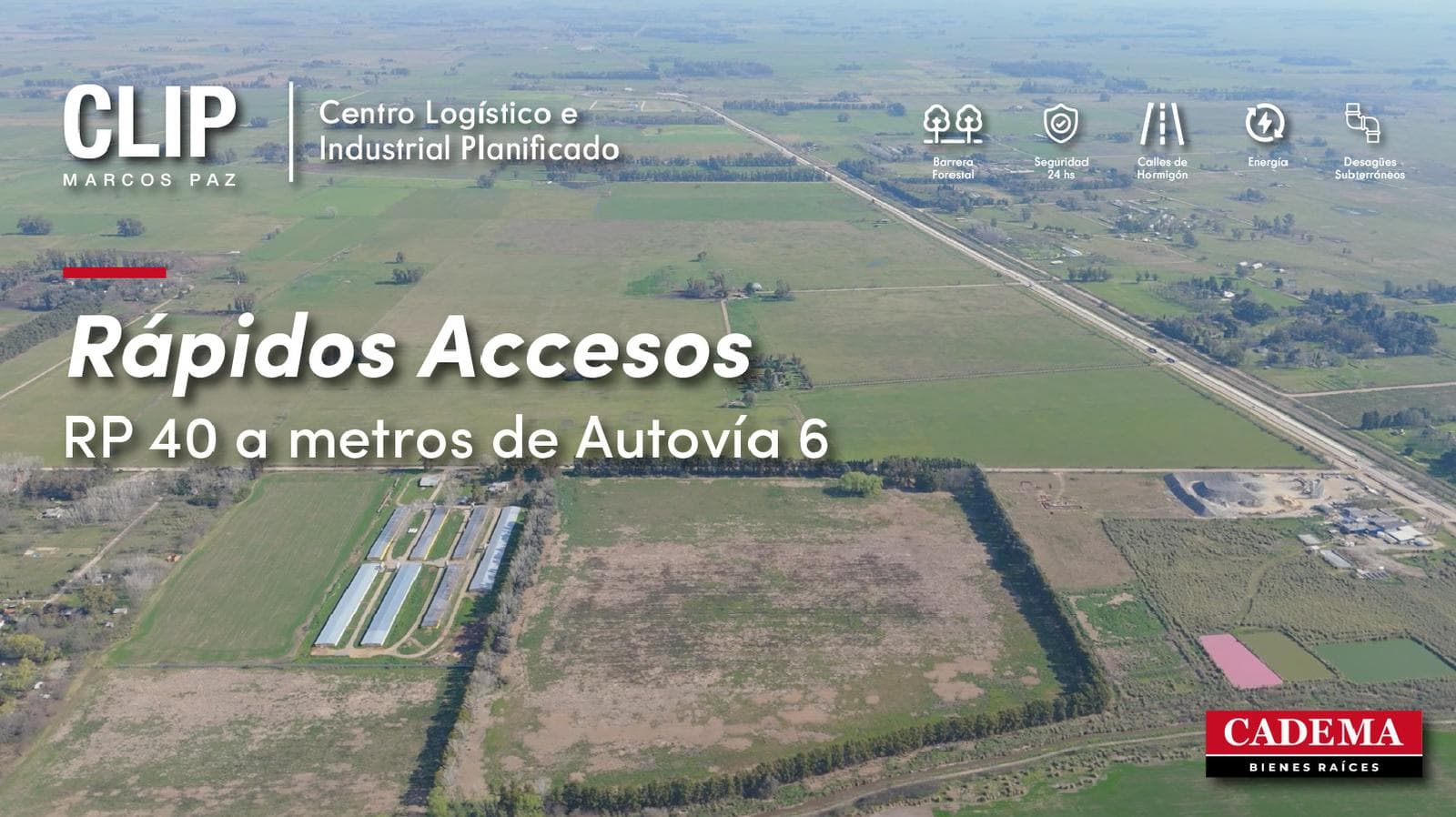 Industrial Lots for Sale in CLIP Marcos Paz. Exclusive industrial zone. Lots of 3,080 m²