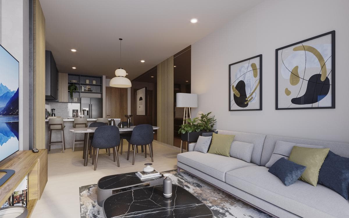 Apartment for sale in Temozón Norte, 2 bedrooms, 2 bathrooms, 5 minutes from Plaza Galerías, Mérida, Yucatán