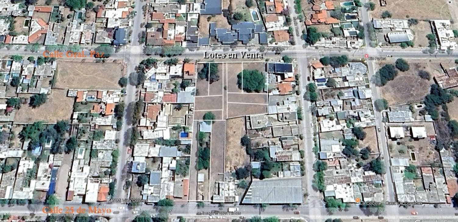 Excellent Central Lots for Sale with Natural Gas, 200 Meters from Plaza Blanca, Villa Dolores