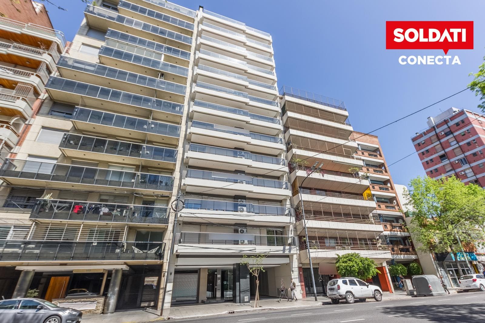 4-room apartment for sale with a balcony, two covered parking spaces, and a storage room on the 12th floor facing