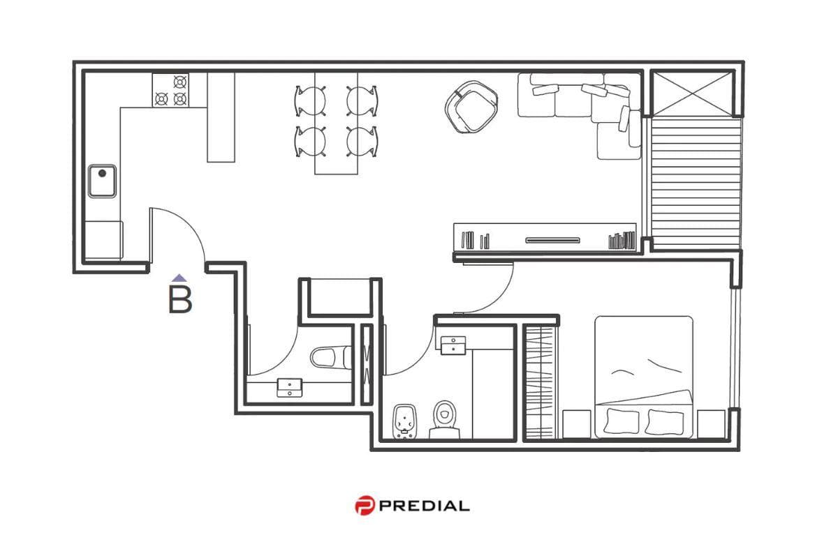2-room apartment for sale in Almagro