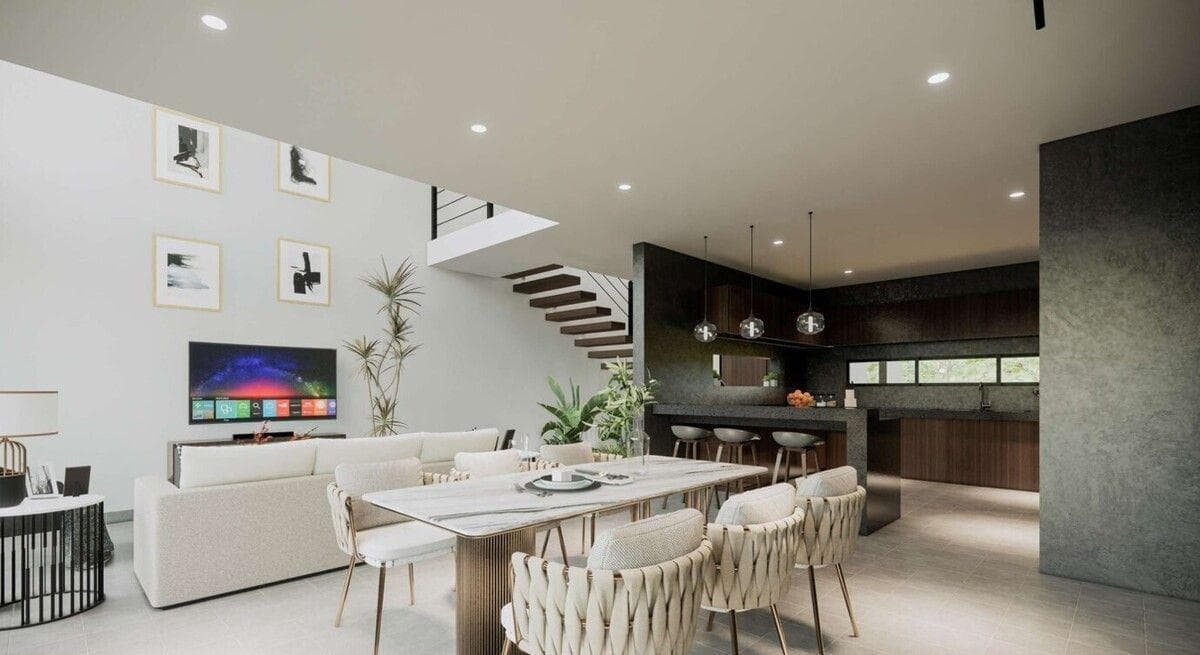 House north of Mérida in Temozón Norte, in an exclusive private neighborhood