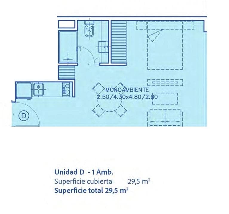 Studio apartment in Almagro, near Palermo