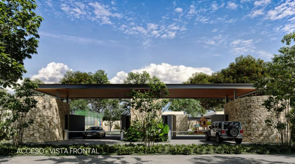 Residential lot for sale in a gated community with luxury amenities in Tixcuytun, Mérida.