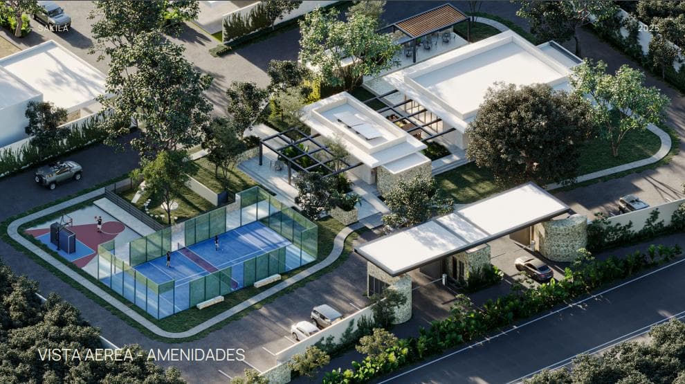 Residential lot for sale in a gated community with luxury amenities in Tixcuytun, Mérida.