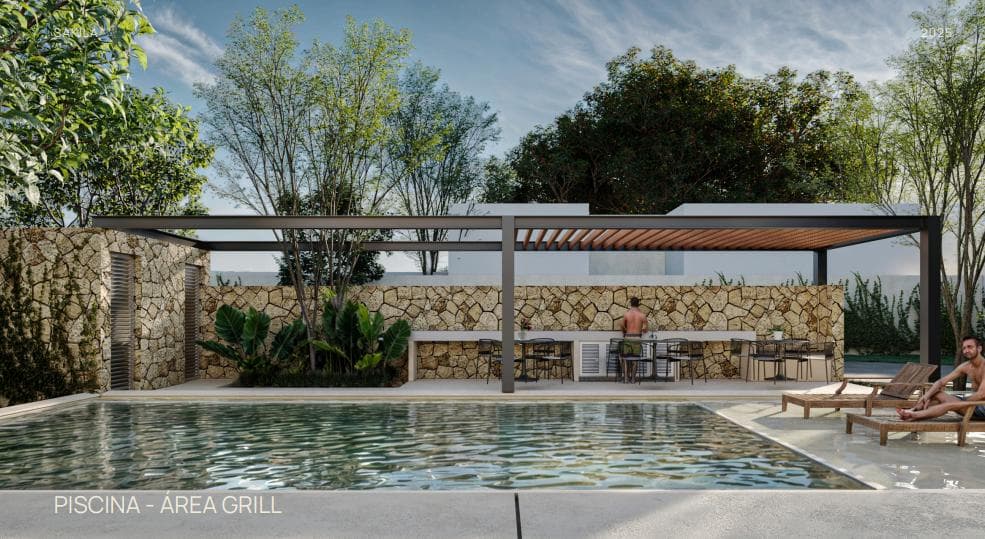 Residential lot for sale in a gated community with luxury amenities in Tixcuytun, Mérida.
