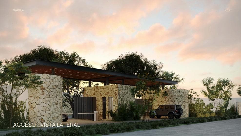 Residential lot for sale in a gated community with luxury amenities in Tixcuytun, Mérida.