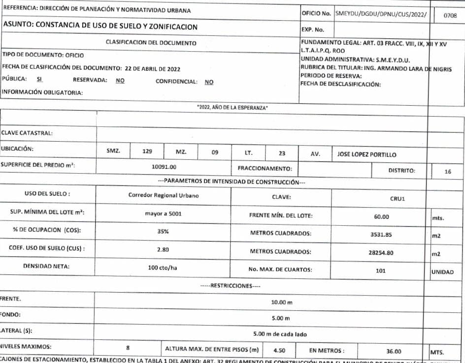 9,300 m2 Lot for Sale, COMMERCIAL, 50 m of Highway Frontage, Mérida-Cancún