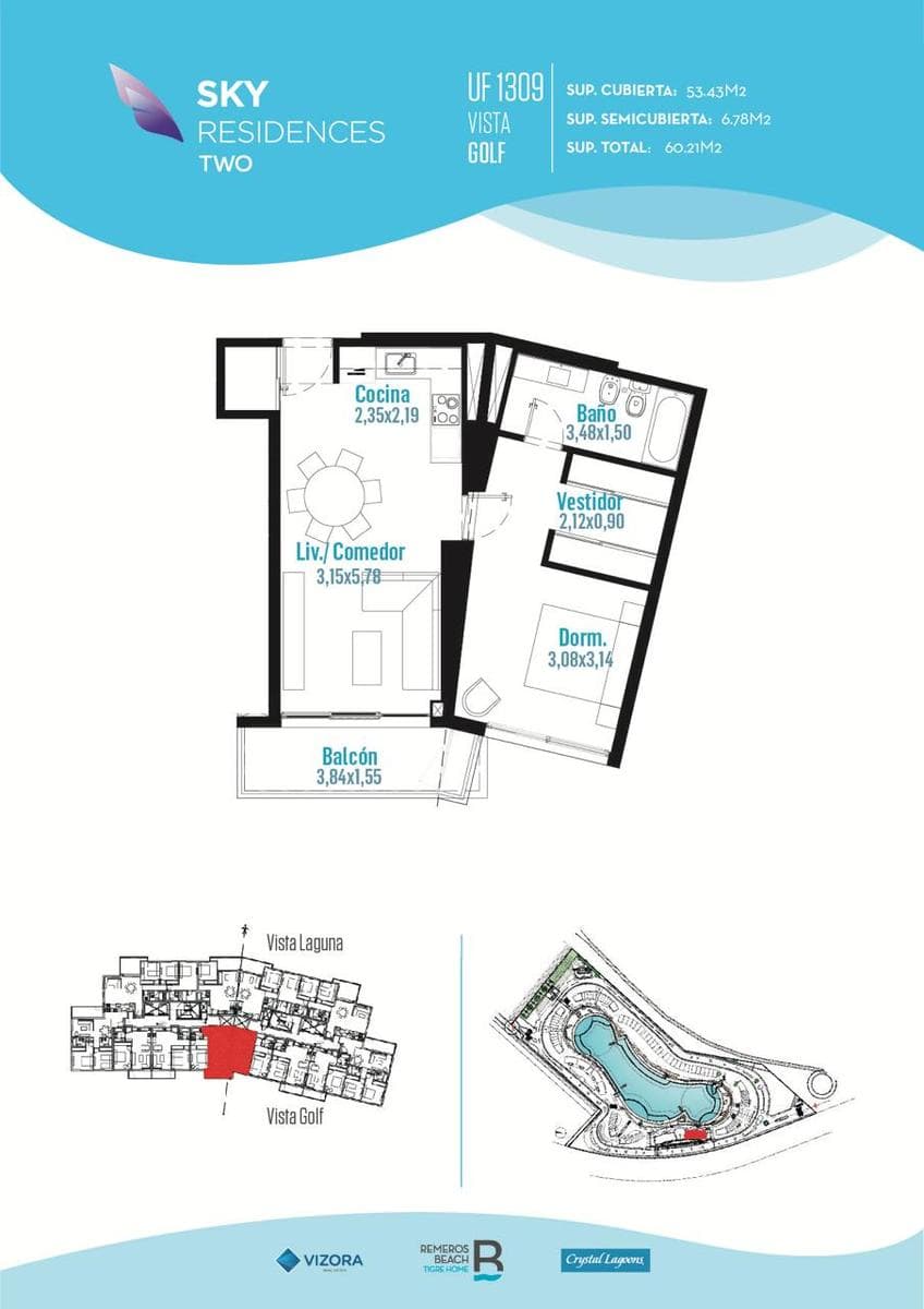For Sale: 2-room apartment on a high floor with an unobstructed view at Remeros Beach Sky 2 - Tigre