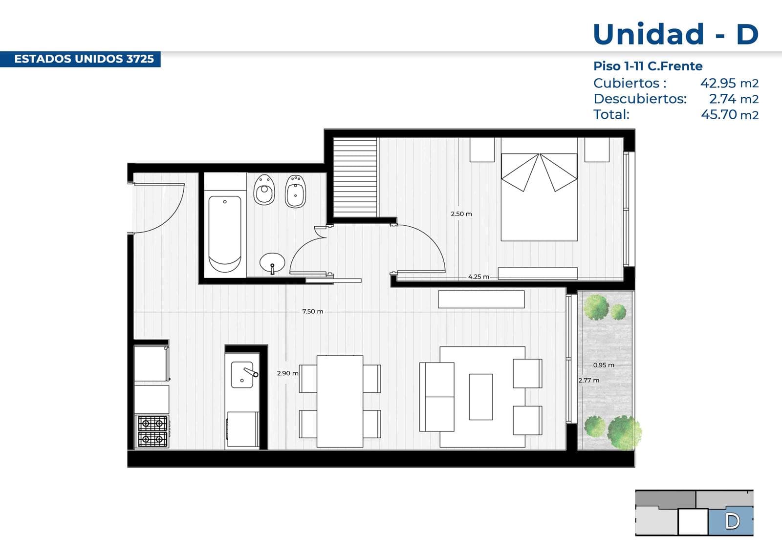 Two-room apartment in Boedo