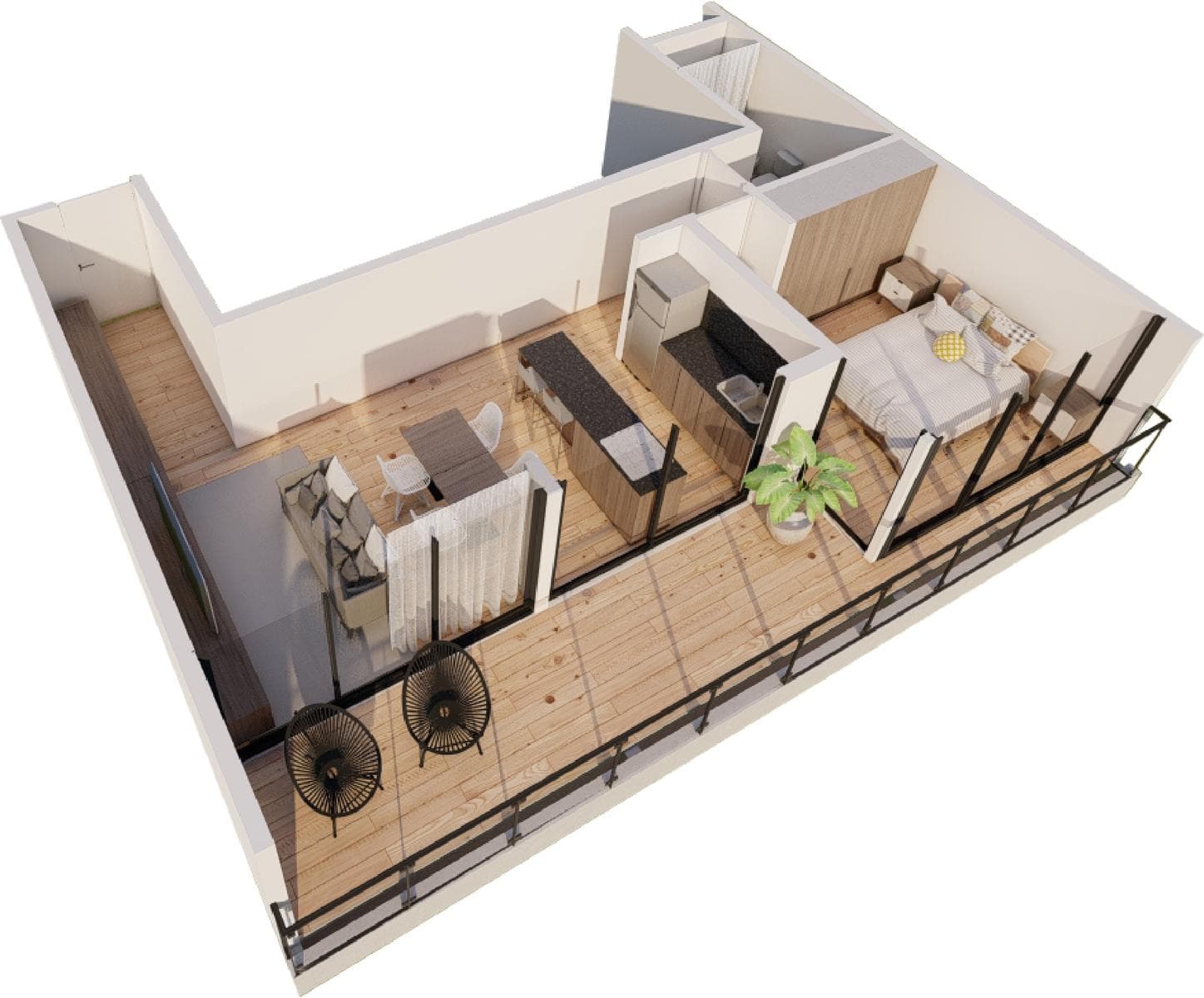 Apartment for SALE in TAO PARQUE: 2-room unit with balcony and garage, 2nd floor