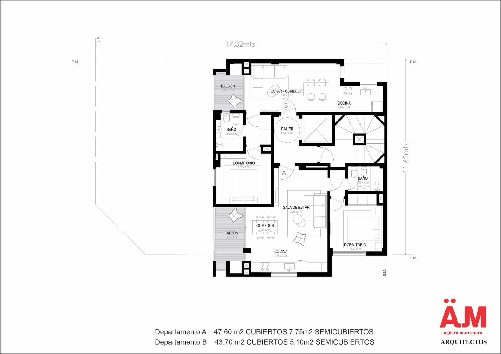 2-Bedroom Apartment Facing the Street with a Balcony and Grill - Castelli and Arenales, Güemes Aldrey.