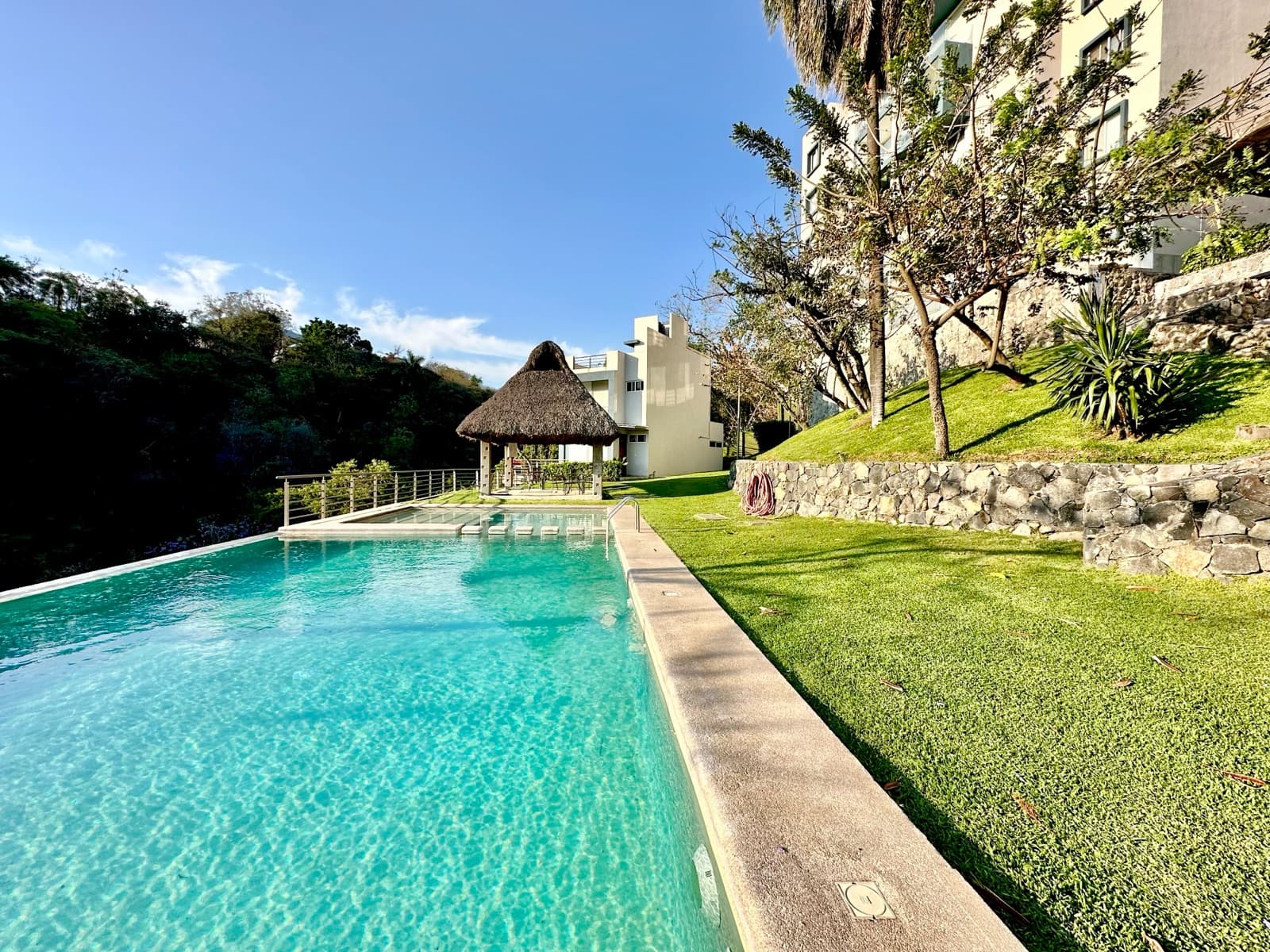 Brand-new 3-bedroom house with a rooftop garden, pool, and security