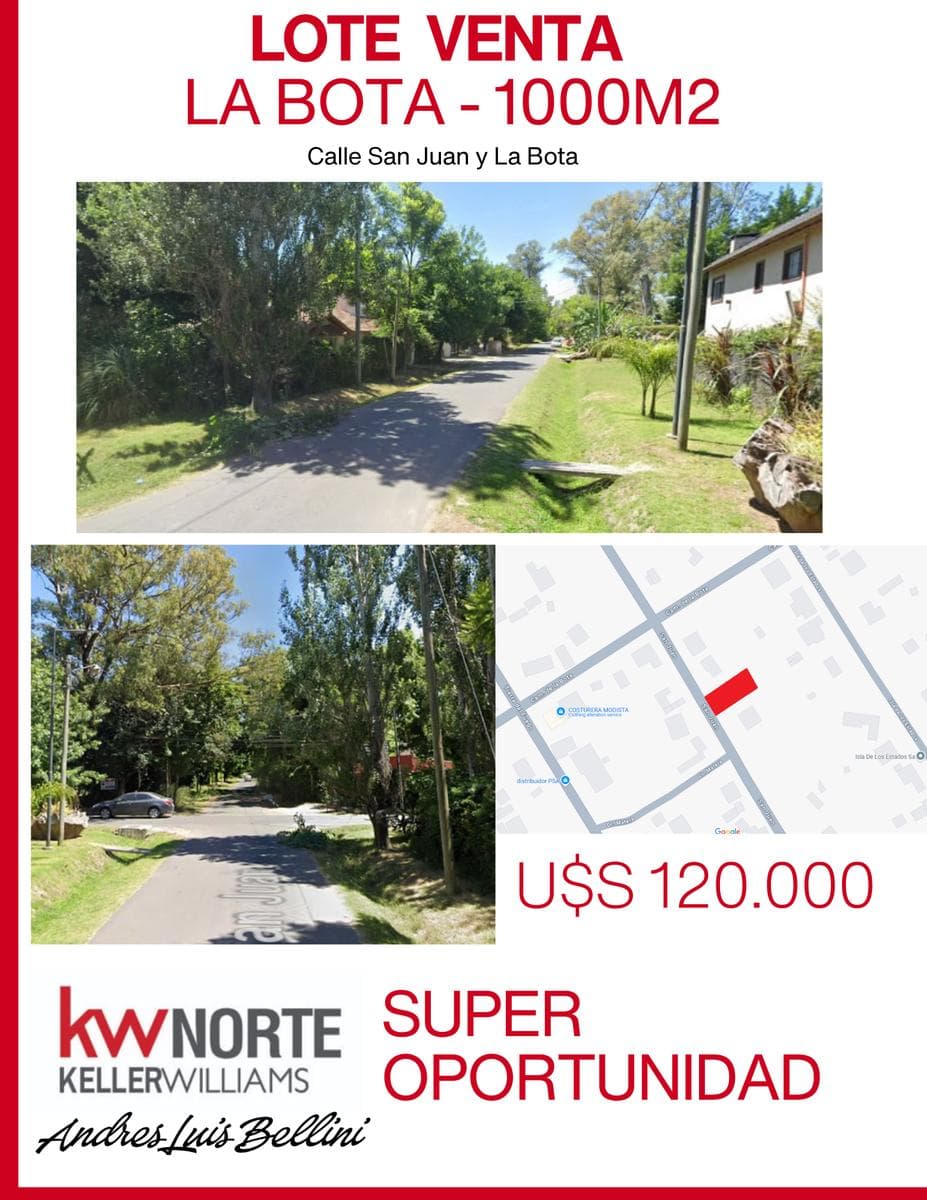 FOR SALE: Lot in La Bota Neighborhood - Benavidez - TIGRE - 1,000 m - $132,000