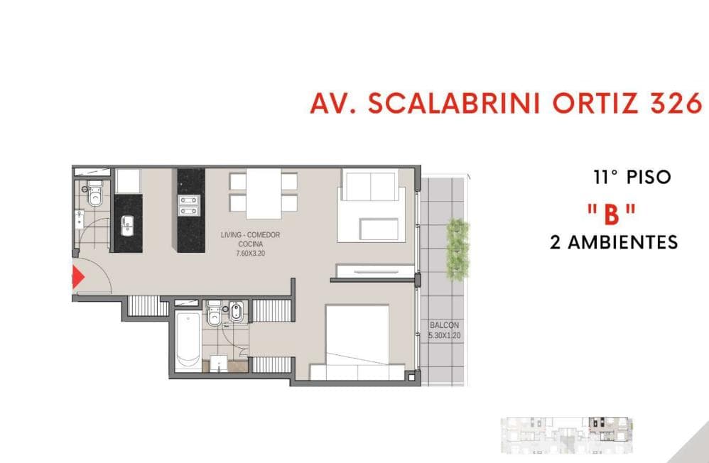 2-room apartment in Villa Crespo