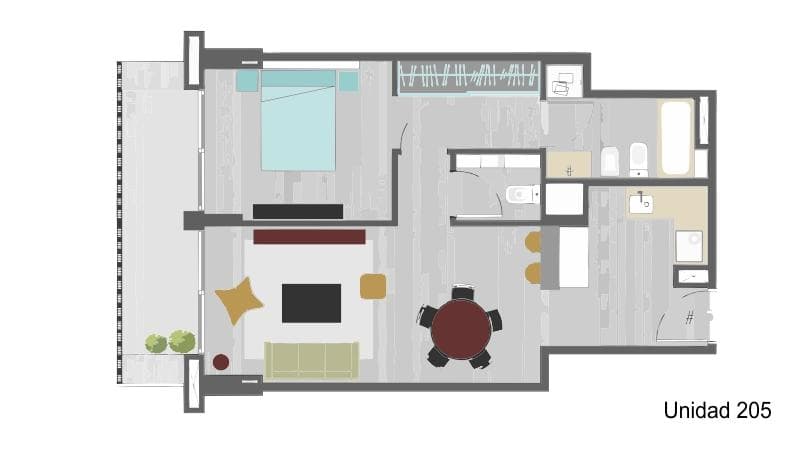 2-Bedroom Apartment for Sale / 62 m² with Balcony and Amenities in Palermo Green (205