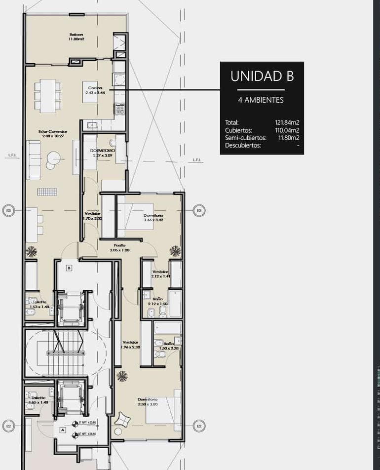 FOR SALE: 4-Room Apartment, 1,300 Laprida, Recoleta, with Balcony and Terrace - Brand-New