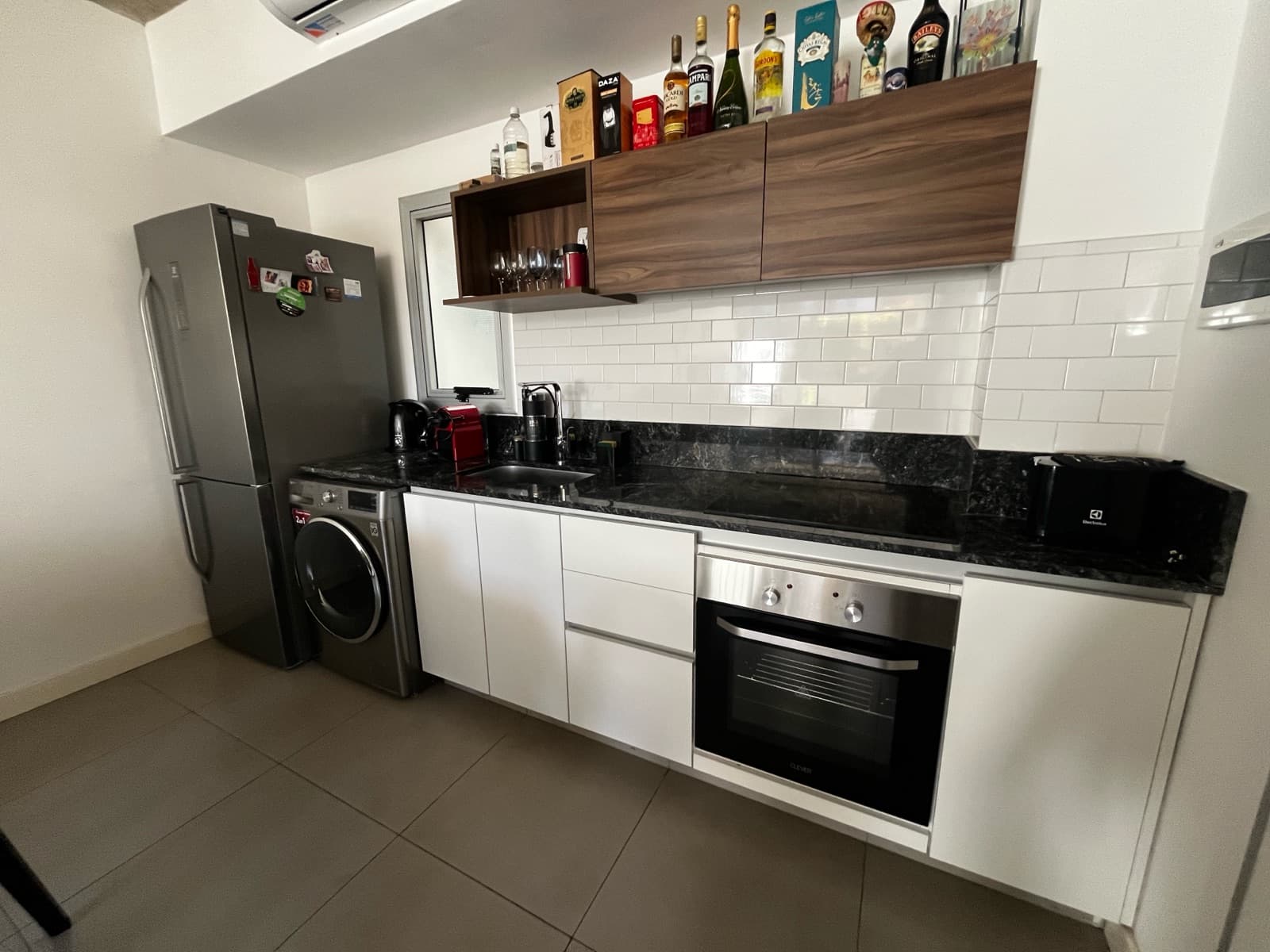 Modern studio apartment with a large patio
