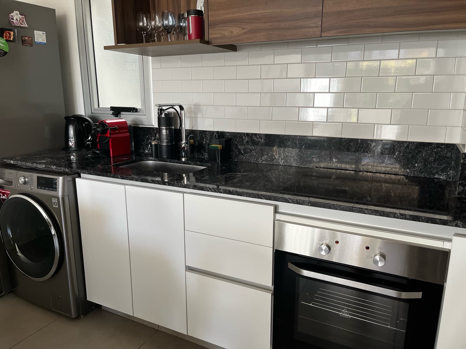 Modern studio apartment with a large patio