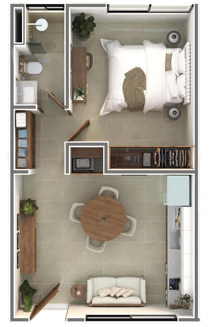 One-bedroom apartment in Nikora Dzitya