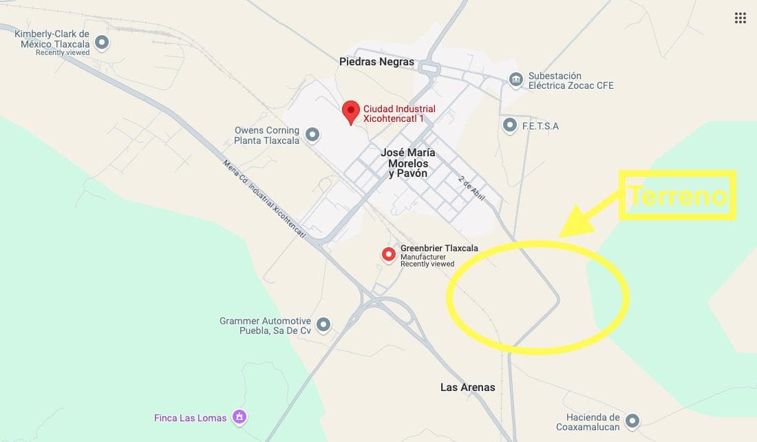 Industrial Land for Sale in Tlaxcala