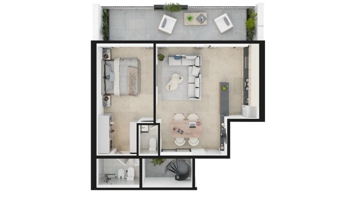 2-room off-plan apartment for sale - Villa Pueyrredon