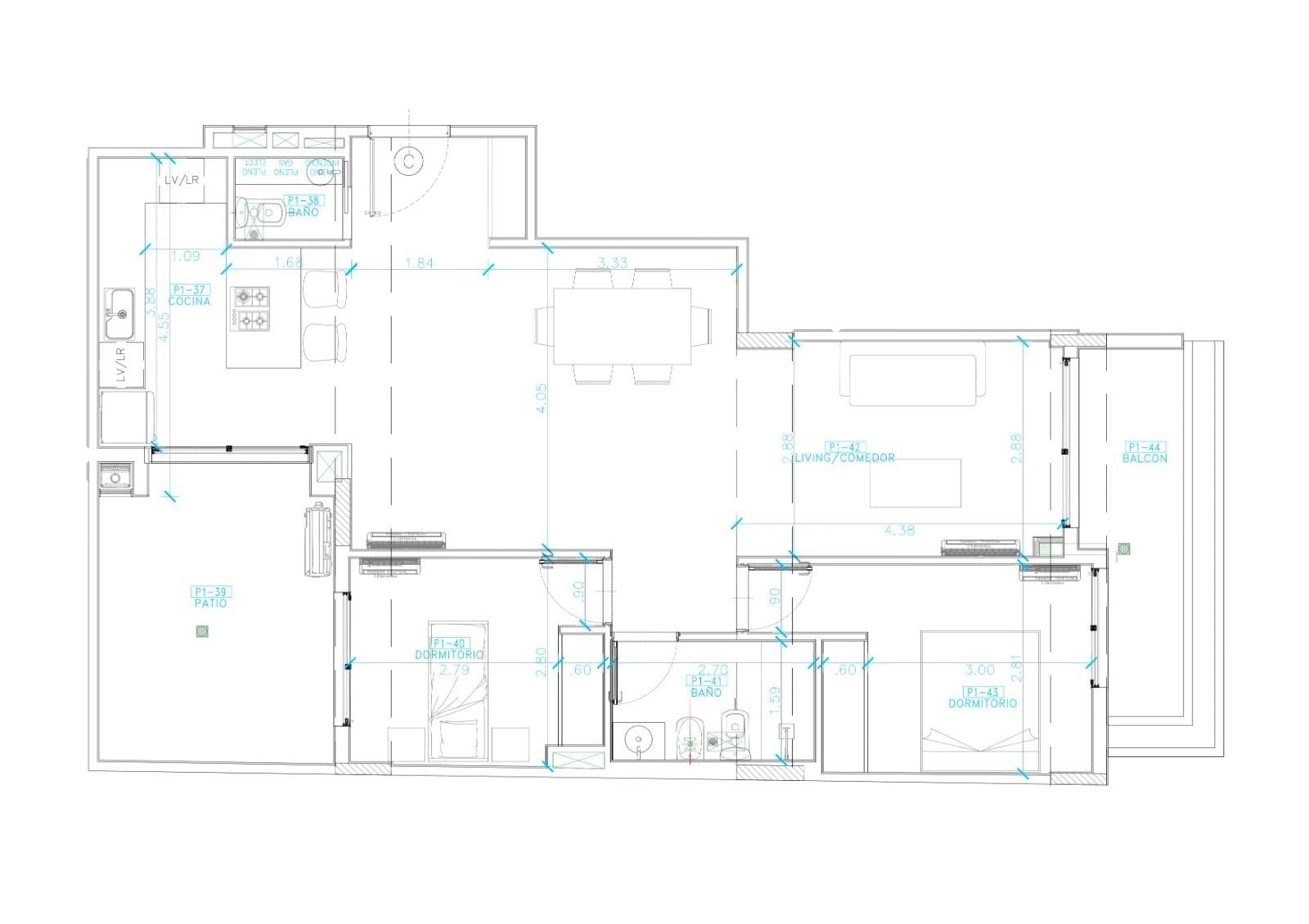Brand-new 3-room, 1-bedroom apartment for sale
