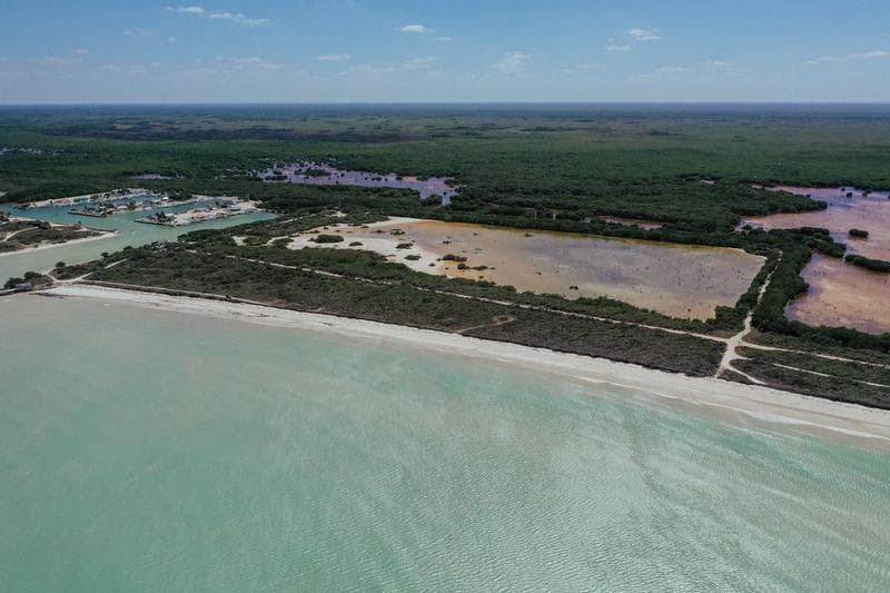 Large oceanfront lot in Sisal, Yucatán. Ideal for developers