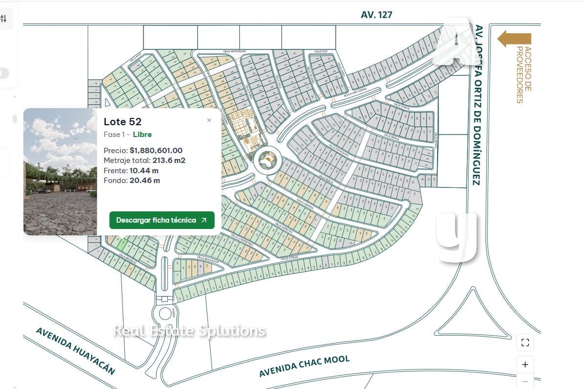 Land for Pre-Sale, Lot in a Residential Development, 205 m2, Clubhouse, Av. Huayacán, Cancún