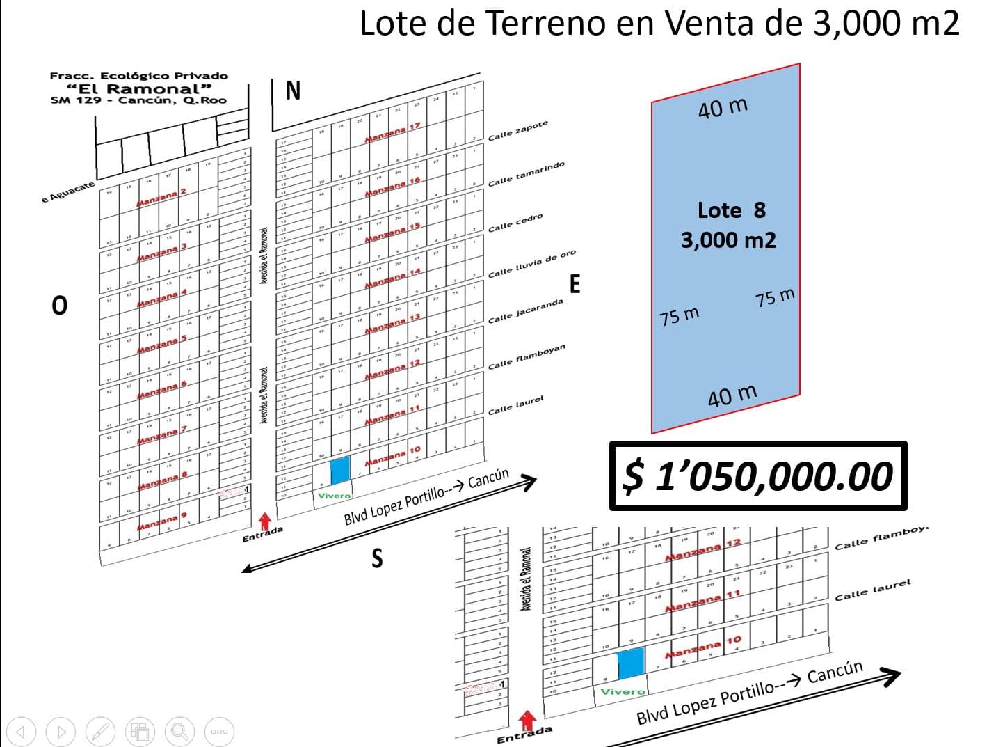 Eco-Friendly Lot for Sale, 3,000 m2, El Ramonal, Cancún-Mérida Highway