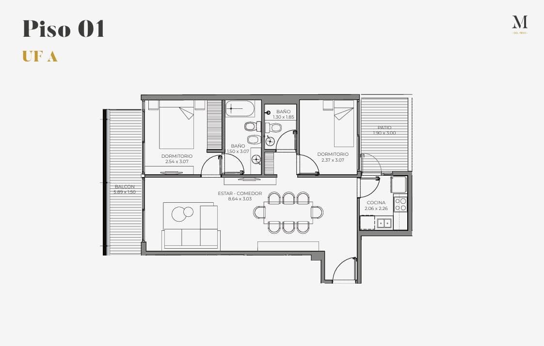 3-Room Apartment for Sale in Belgrano