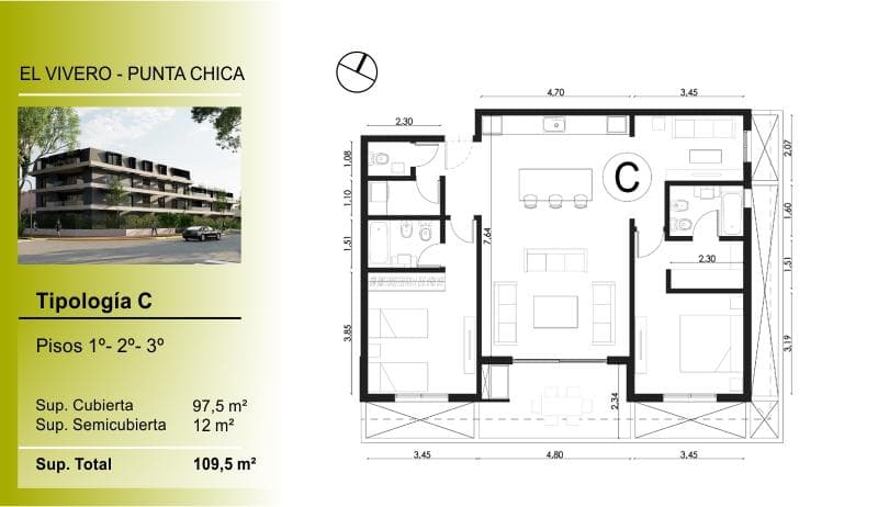 For Sale in Pozo, Development in Punta Chica, San Fernando. 4-room "C" Apartments—FINANCING AVAILABLE