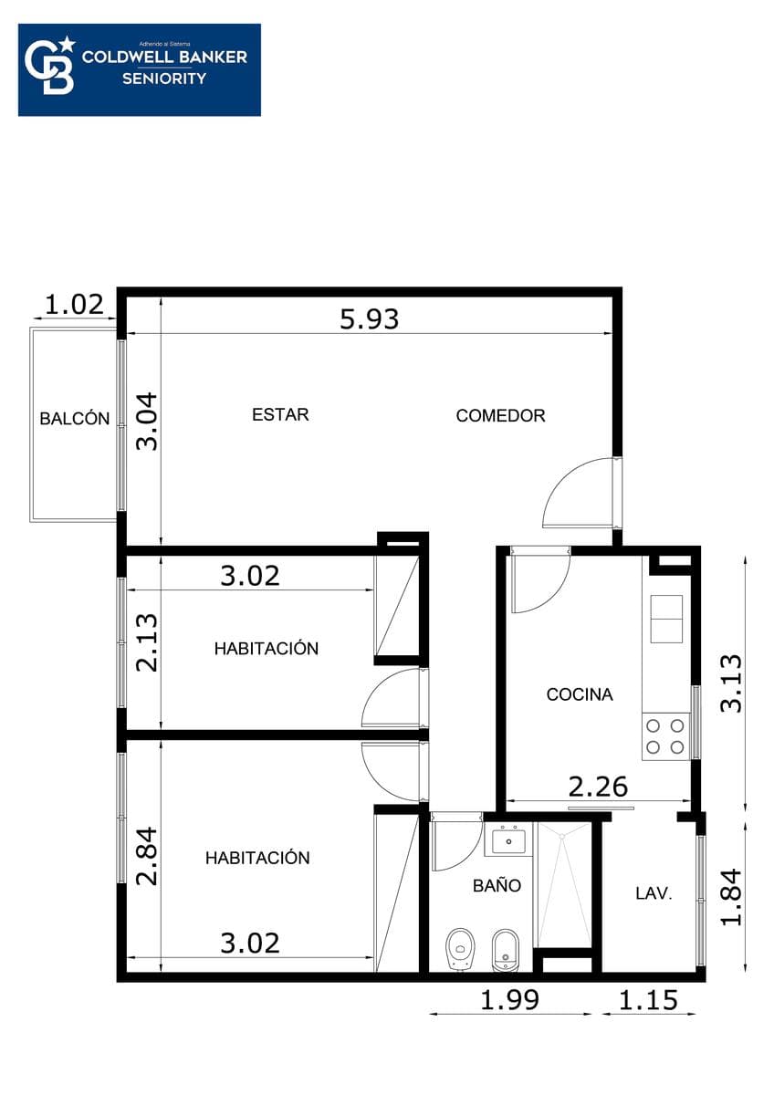 Bright 3-room apartment for sale