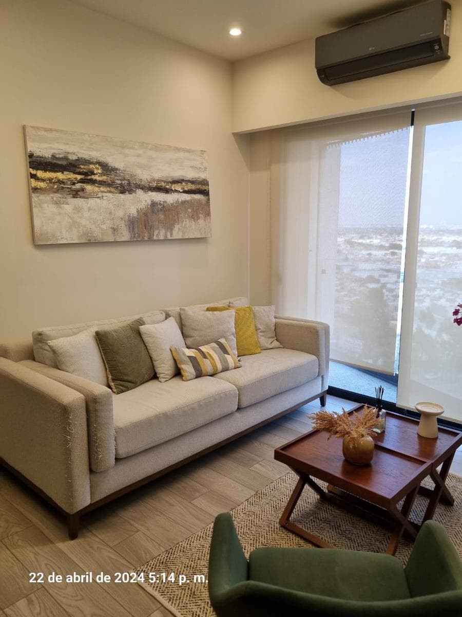 Departamento Amueblado con 2 Recámaras en piso 16