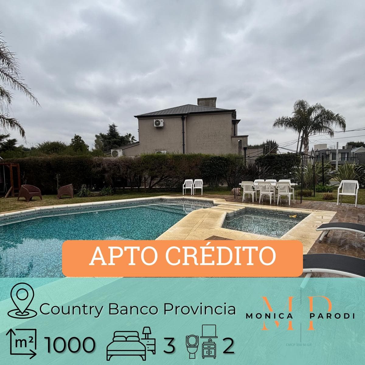 House for Sale with Financing from Country Banco Provincia – Pool and Barbecue Area